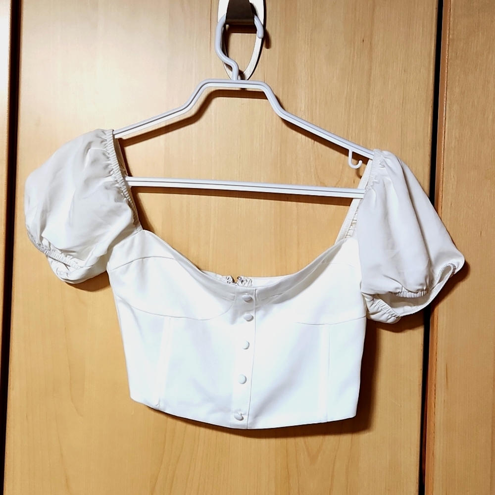 Puff sleeve crop Top